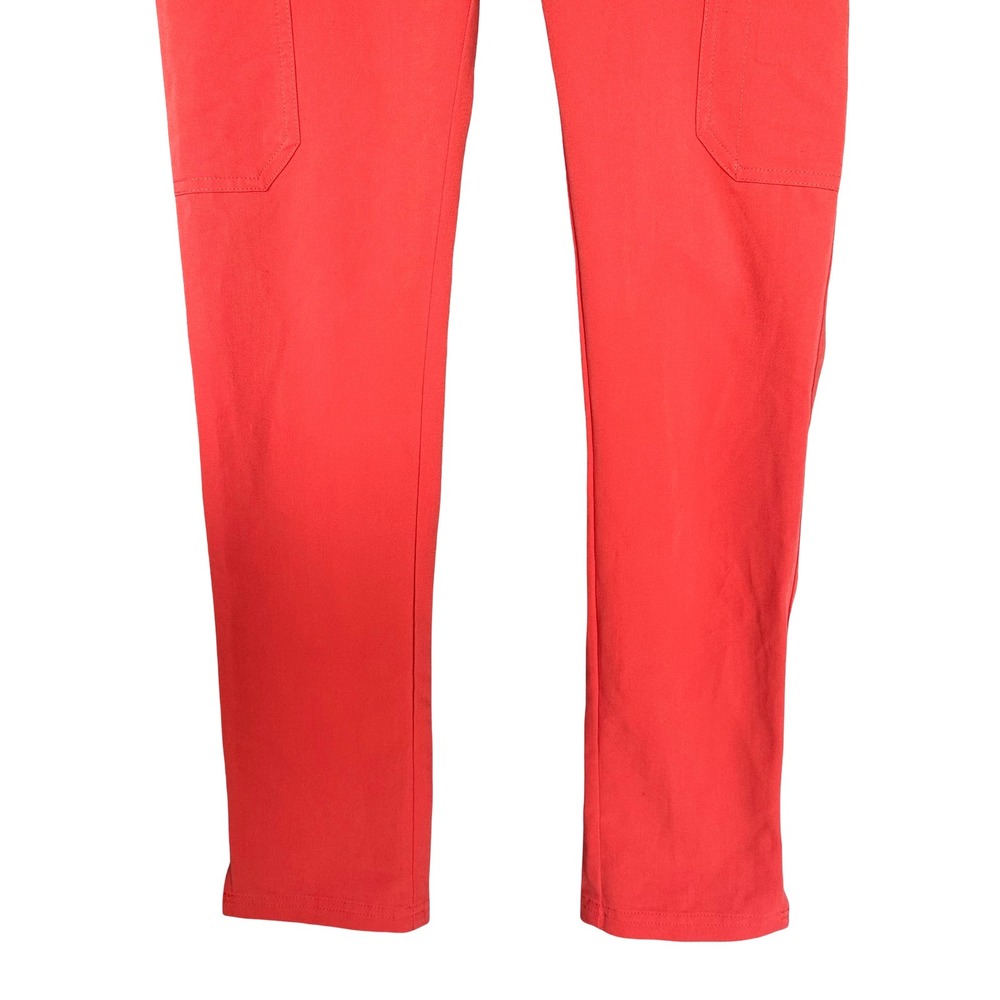 Figs Yola High-Rise Slim Coral Red Anti-Wrinkle Scrub Trouser Pant Size XXS - Picture 7 of 12